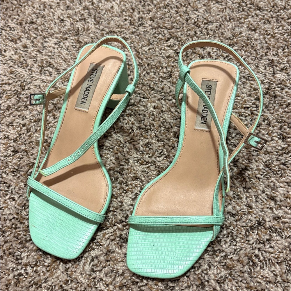Steve Madden Light Green Strappy Heels